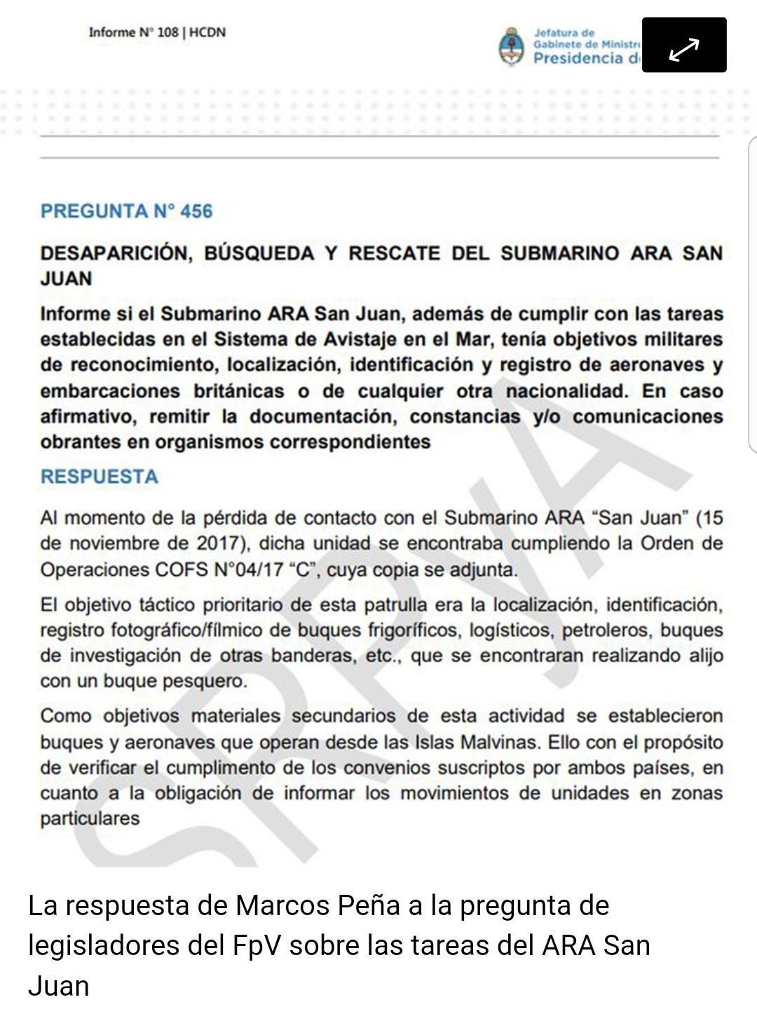Un documento revela que el ARA San Juan había pasado cerca de las Islas Malvinas 8