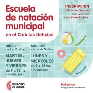 LOBOS: Se abrieron las inscripciones a la Escuela de Natación Municipal 4