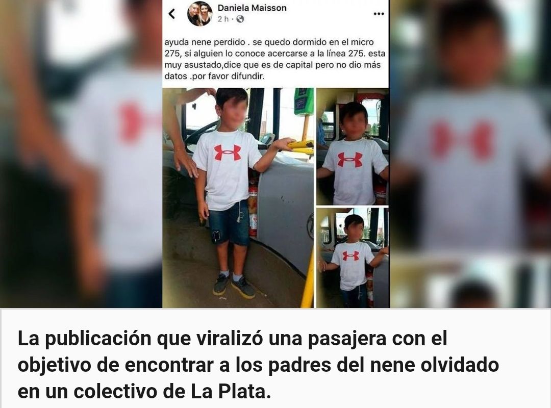 LA PLATA: un nene se quedó dormido en el colectivo y su familia se lo olvidó 4