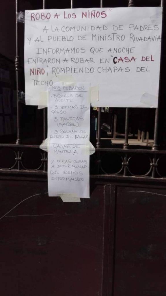 Indignación en Almirante Brown: robaron comida de un comedor infantil 6