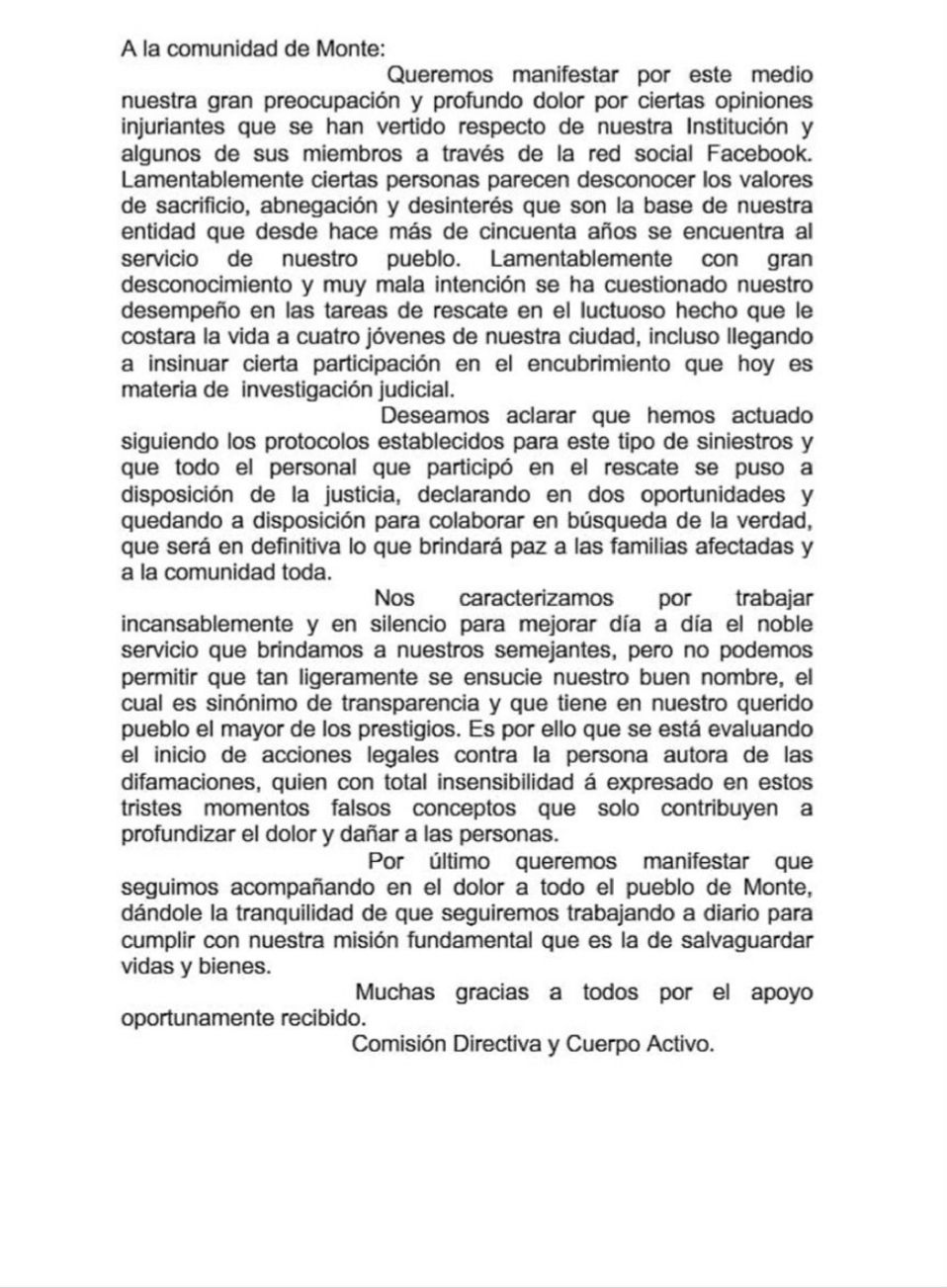 MONTE: Bomberos iniciará acciones legales por difamar su actuación la noche de la masacre 4