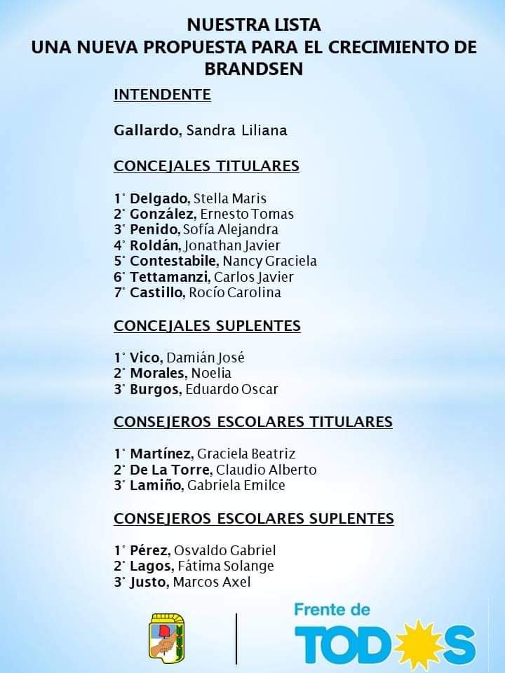 Cierre de listas: Estos son los precandidatos a intendentes de Brandsen 6