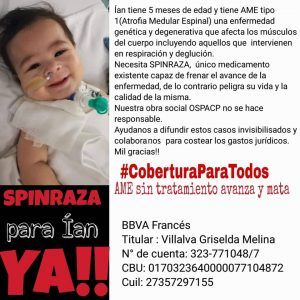 Un bebé de cinco meses lucha por su vida en Lomas y necesita una medicación para poder tratarse 4