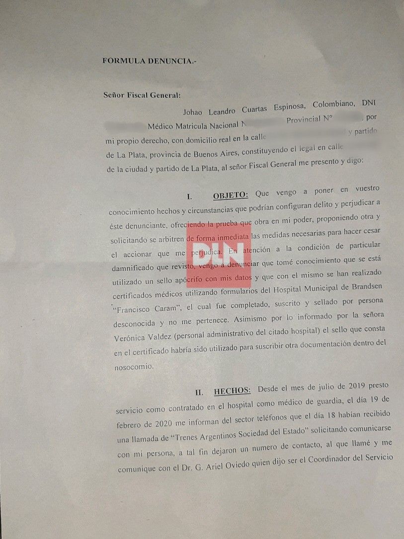 Polémica en Brandsen: un médico denunció a las autoridades del hospital por robo de identidad 10