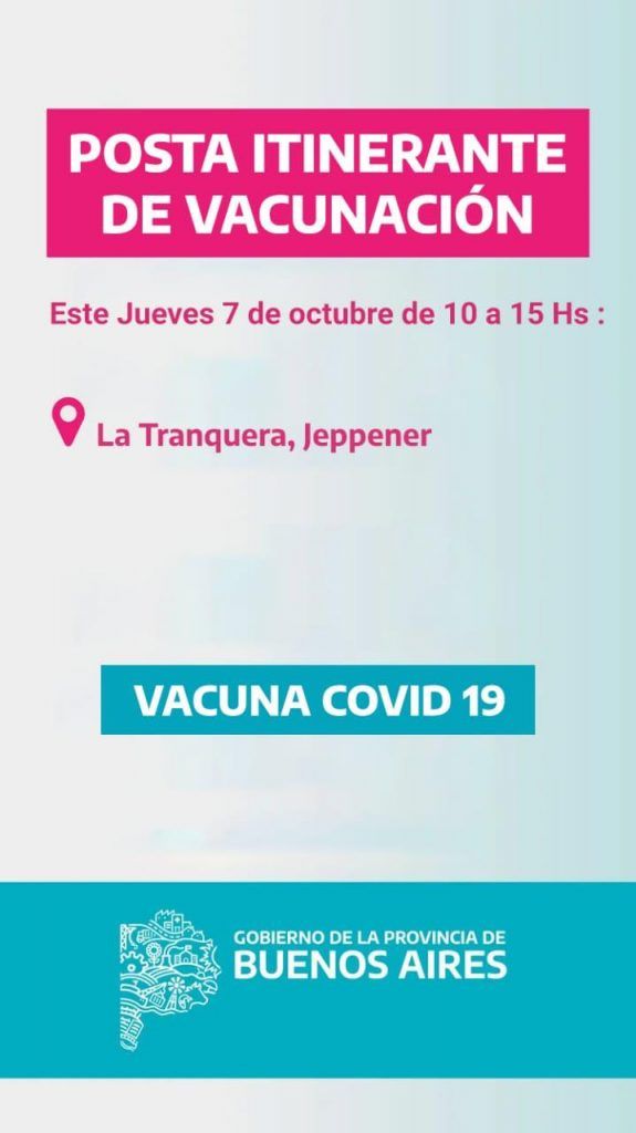 Brandsen: llega a Jeppener la posta itinerante de vacunación contra el Covid-19 2
