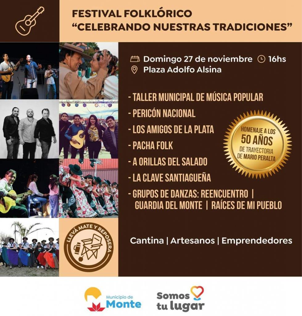 Este domingo se realizará el Monte el Festival de Folklore "Celebrando nuestras tradiciones" 2