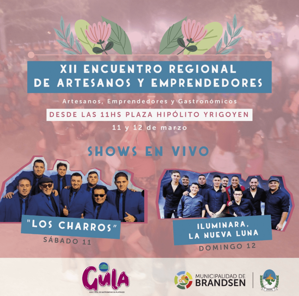 Los Charros y La Nueva Luna tocarán este fin de semana en Brandsen: será en el marco del XII Encuentro Regional de Artesanos y Emprendedores 2