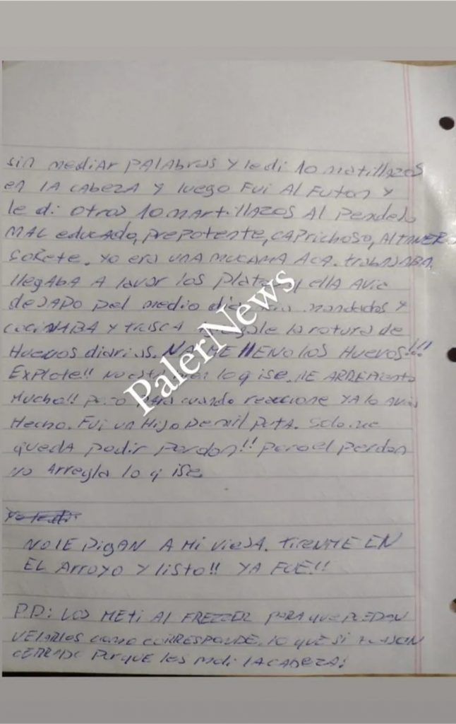“Los congelé para que los puedan velar”: la carta del autor del doble crimen en Olavarría 3